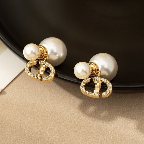 S925 silver needle diamond pendant pearl earrings for women niche design tassel light luxury earrings autumn and winter high-end earrings