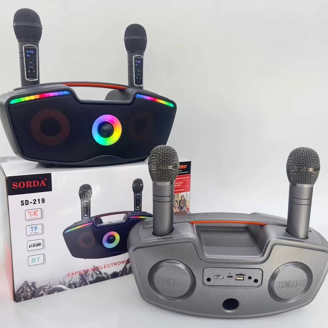 Cassa karaoke bluetooth con due microfoni per ktv in casa_voghion.com