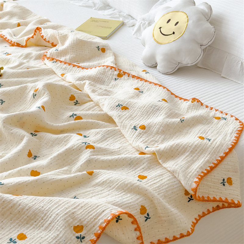 Classe A algodón de doble capa de hilo, manta de verano, manta de aire acondicionado de algodón delgada, manta de sofá dormitorio para cama image 13