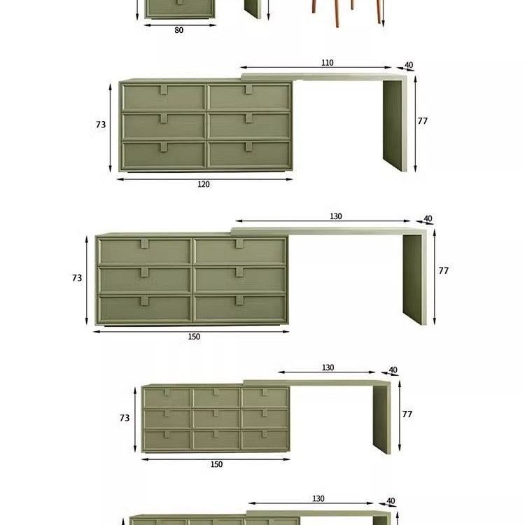 150 나인 서랍장 + 130cm 화장대 수납 모델