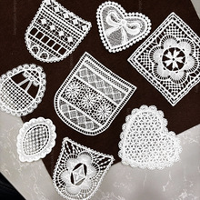 水溶牛奶丝花朵领标刺绣花边手工白色花个diy口袋 服装辅料布贴