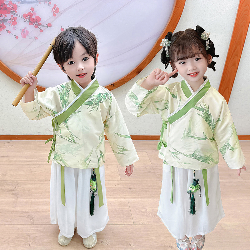 兒童漢服姐弟裝中國風春秋唐裝男女童國學演出服幼兒園古裝表演服