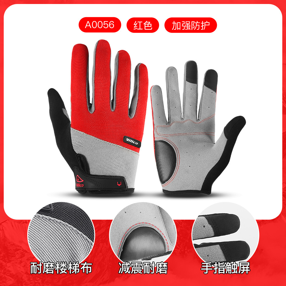 Guantes de Ciclismo de Microfibra Resistentes a la Abrasión, Transpirables, Acolchados, Antideslizantes, con Pantalla Táctil, Dedos Completos, para Bicicleta de Montaña, Venta al por Mayor