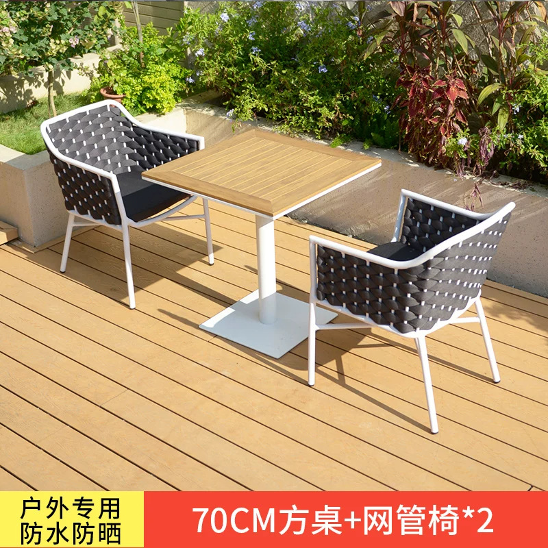 Mesa y silla de patio al aire libre, terraza de jardín de caña, balcón, mesa y silla de caña casuales, combinación de mesa y silla al aire libre