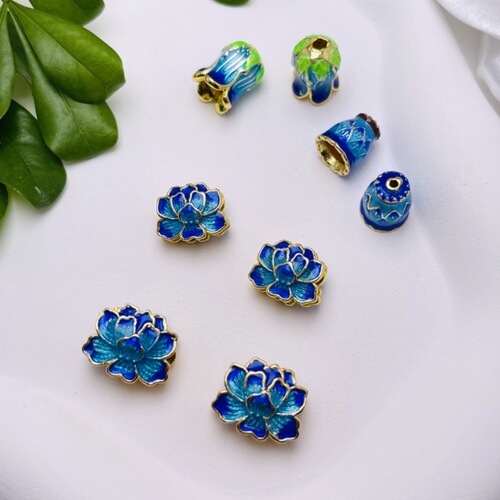 Color-preserving lotus accessories cloisonné flower hat flower tray diy jewelry accessories earrings bracelet necklace handmade materials