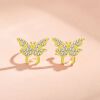 princess Sen family Simplicity temperament Sweet Diamond butterfly Ear bones new pattern No pierced ears senior Tremella