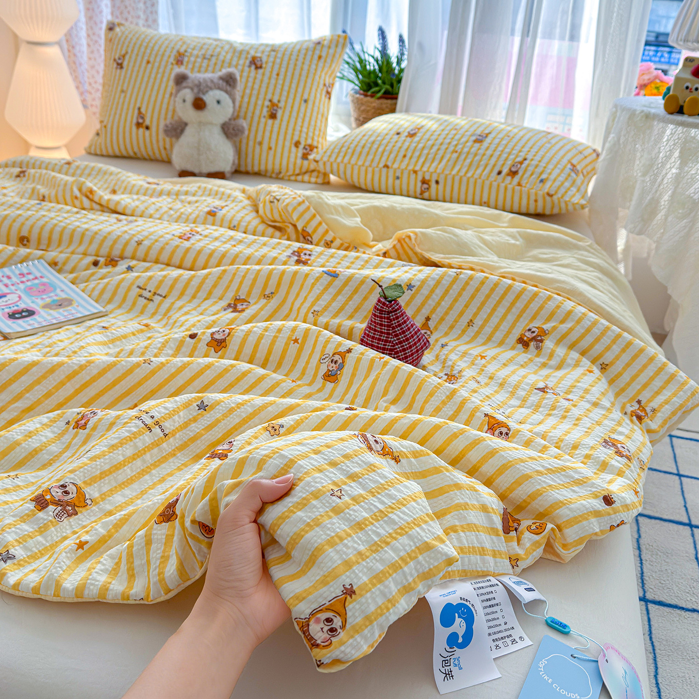 New Summer Double-Layer Gauze Quilt, Summer Cooling Quilt, Dormitory Single Student Air-Conditioning Quilt, Class a Maternal and Infant Gift Quilt, Wholesale