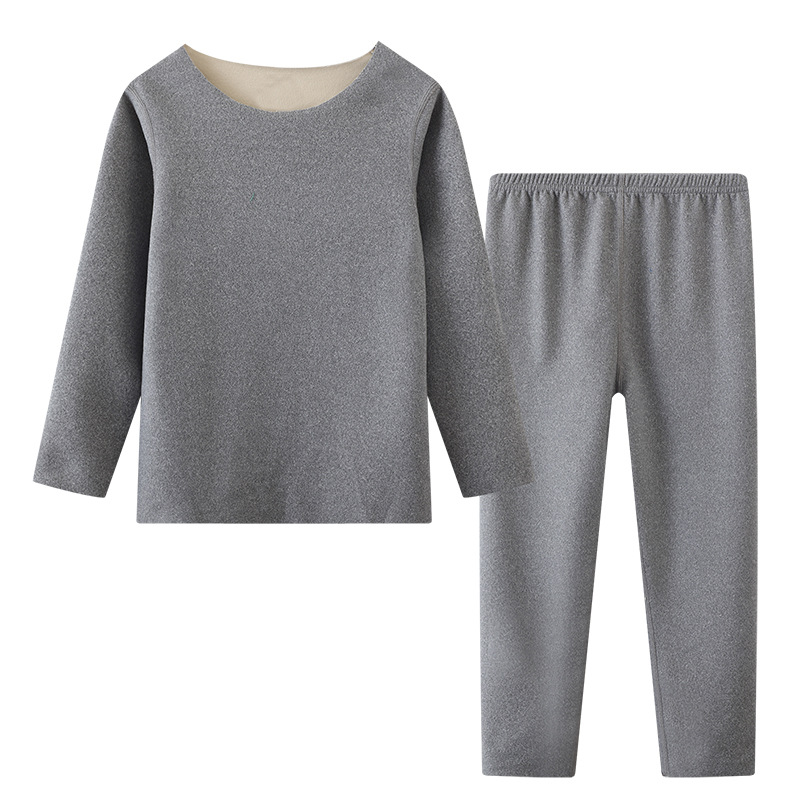 Conjunto de Ropa Interior Térmica para Niños Otoño-Invierno 2025, Color Sólido, Capa Base Básica, Calentamiento, Pantalones de Manga Larga, Pijama de Dos Piezas