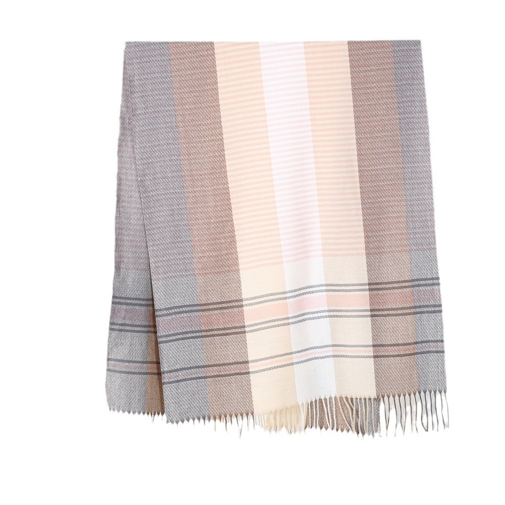 Neuer Herbst- und Winterschal mit horizontalen Streifen und Quaste, warmer Schal für Männer und Frauen, der gleiche Kaschmirschal_voghion.com