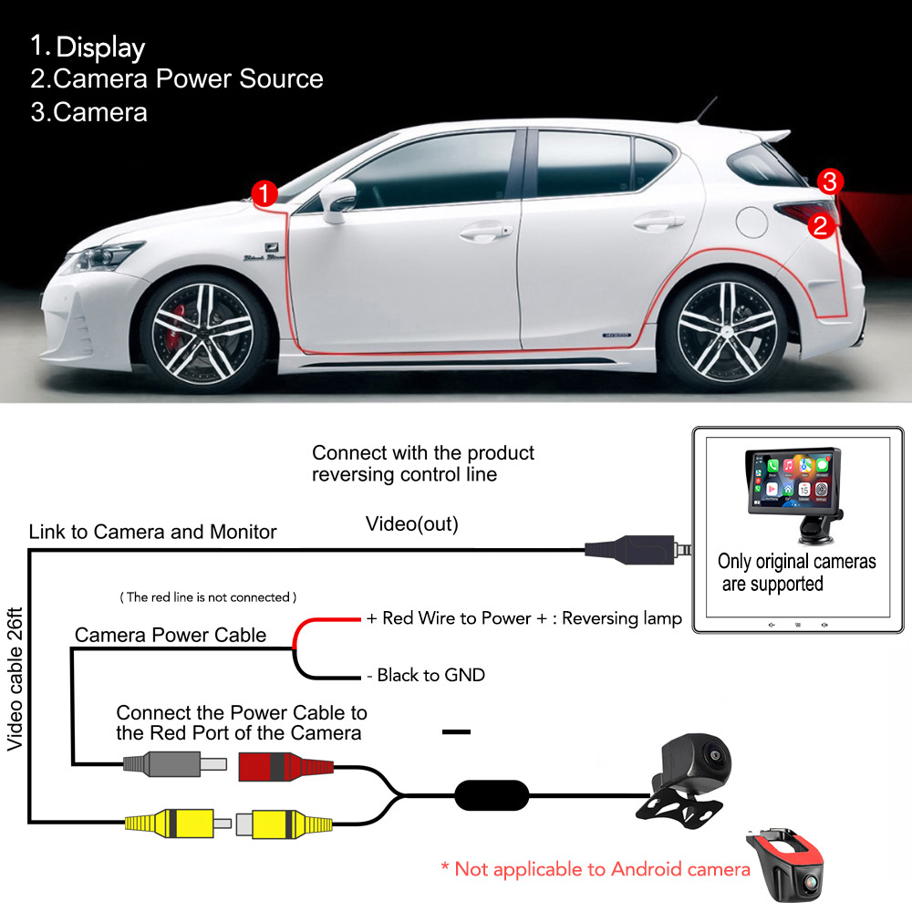 Cross-Border Export Car Smart Screen 7inch Universal Ips Portable Navigation Wireless Carplay Bluetooth Mp5 Car