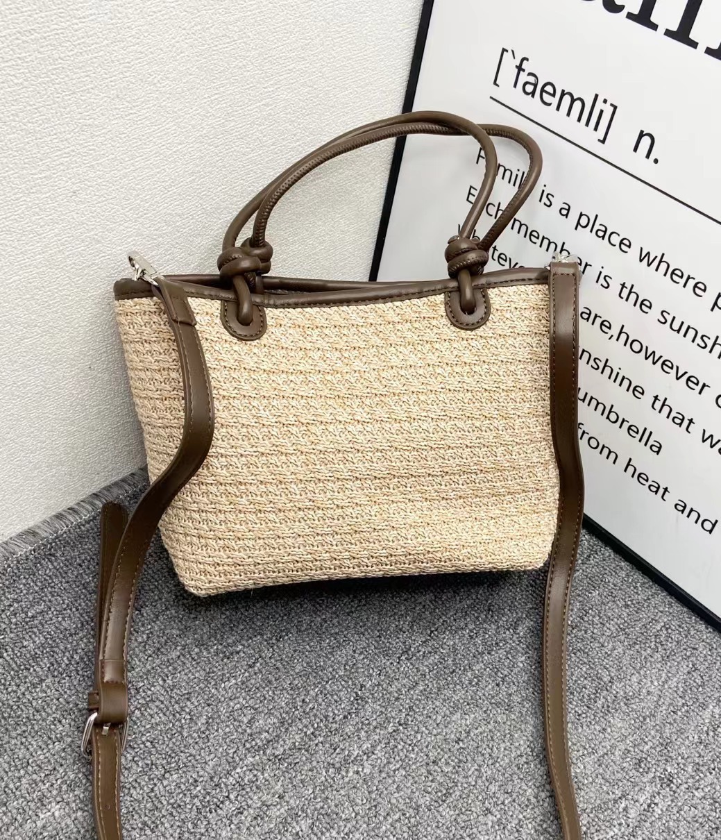 Cesta de verano de marca de moda para mujer 2024, nuevo diseño de nicho, nudo de cuerda, tejido de hierba, bolso de mano pequeño_voghion.com