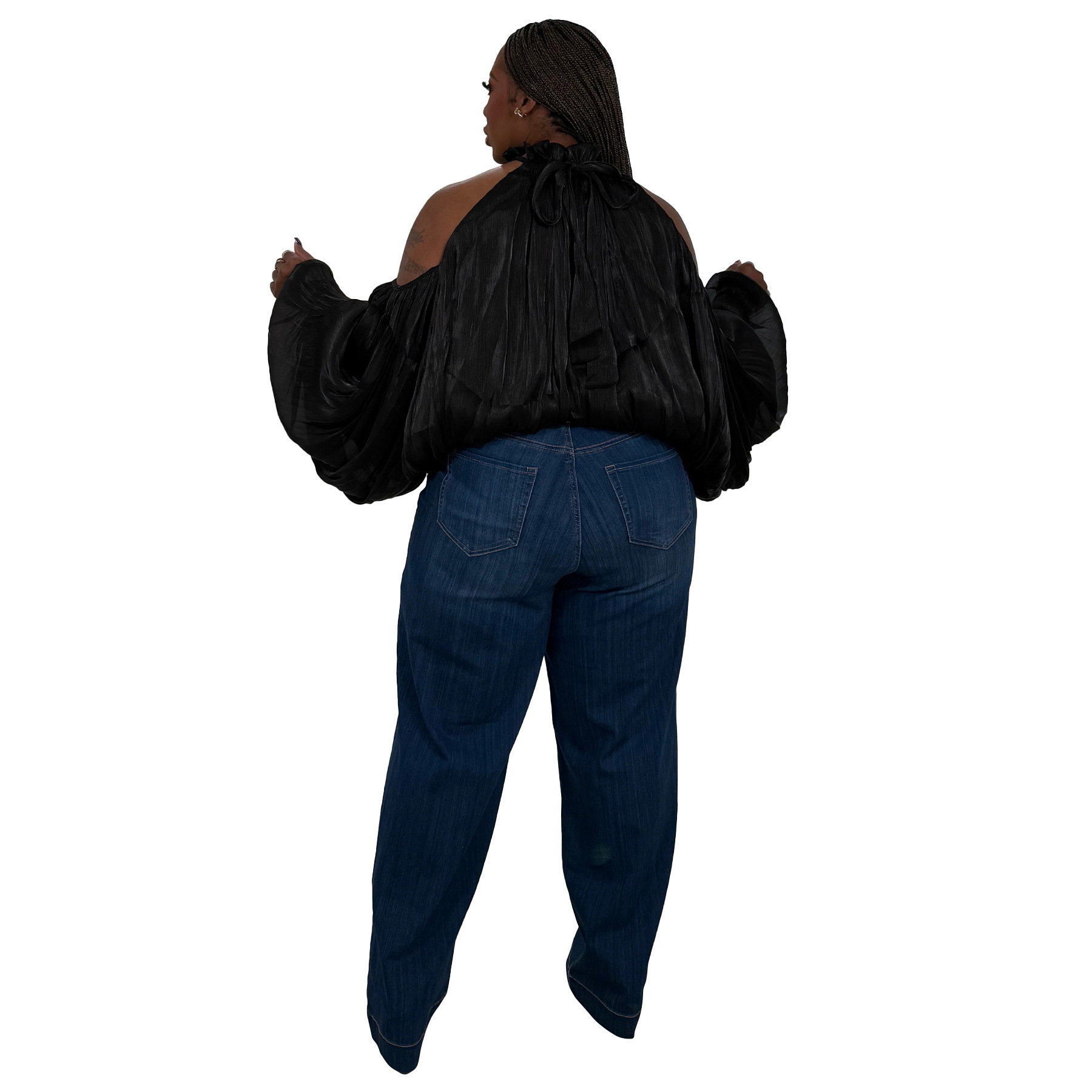 Damen Bluse Aus Organza Mit Schulterfreiem Ausschnitt Und Puffärmeln_voghion.com