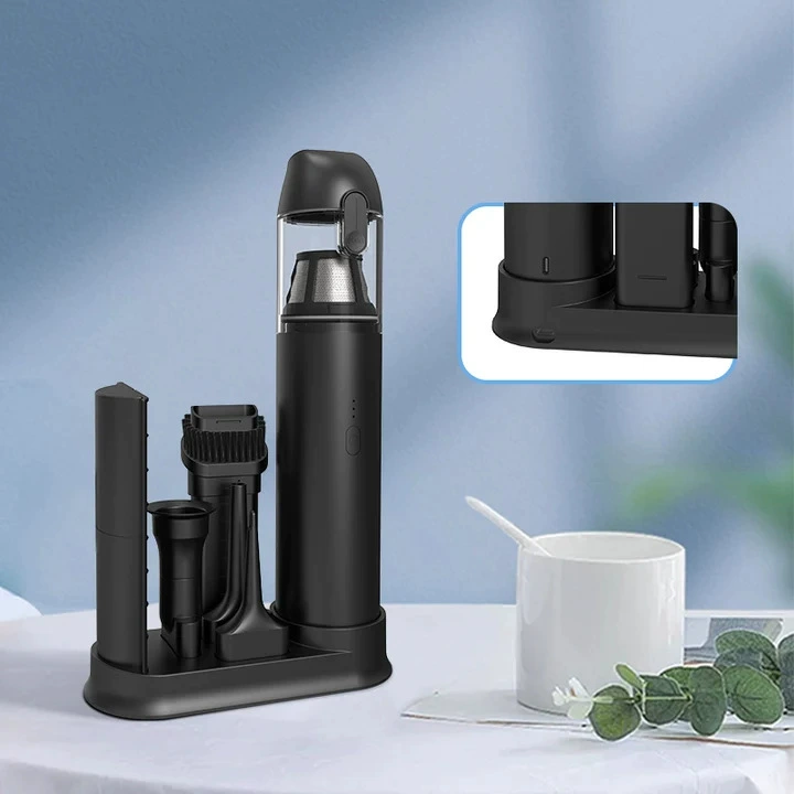 Дувка всасывание и всасывание все в одном ручном мини-пылесос для домашнего беспроводного зарядного устройства с одной кнопкой на базу