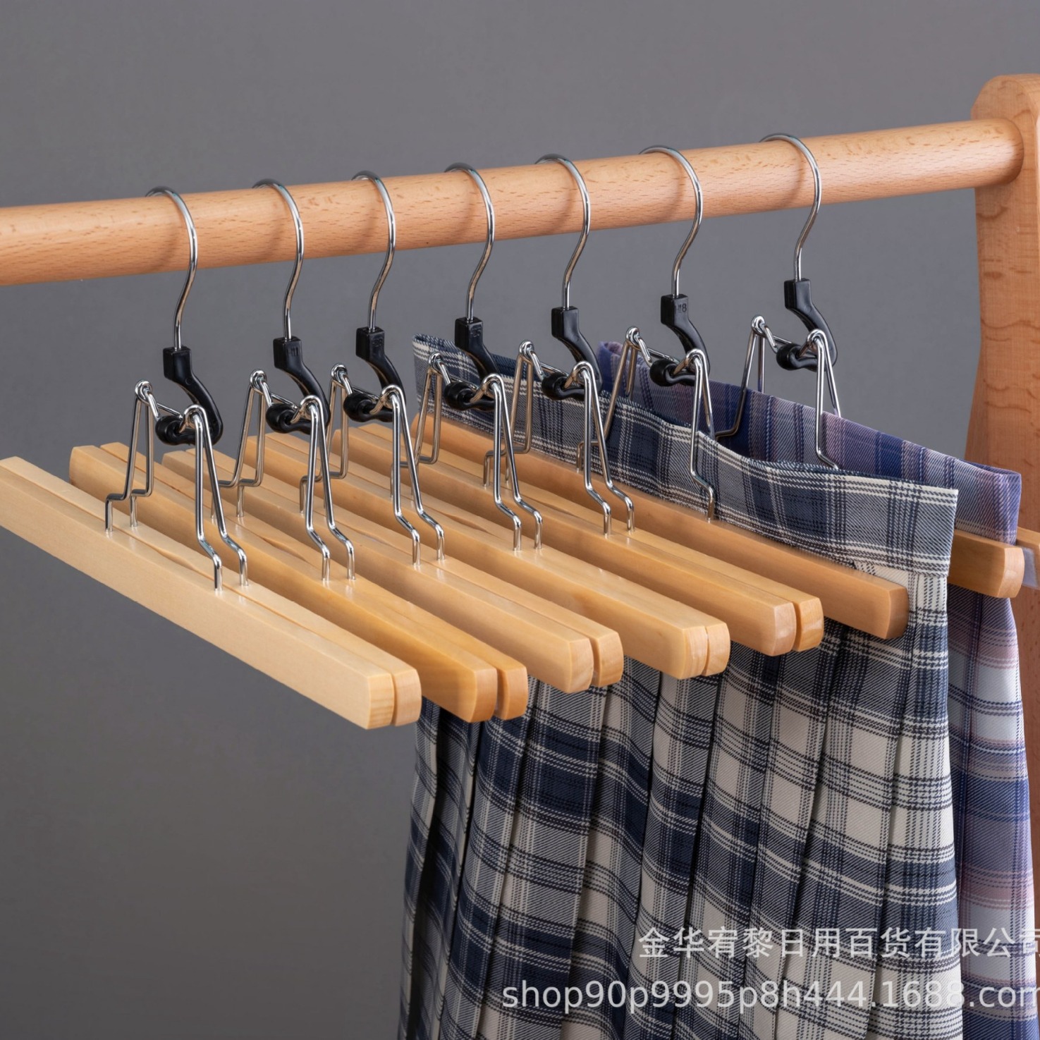 Clip de falda de madera maciza Hanfu percha pantalones sin costuras especiales clip de falda de madera maciza fuerte clip de estilo japonés JK falda