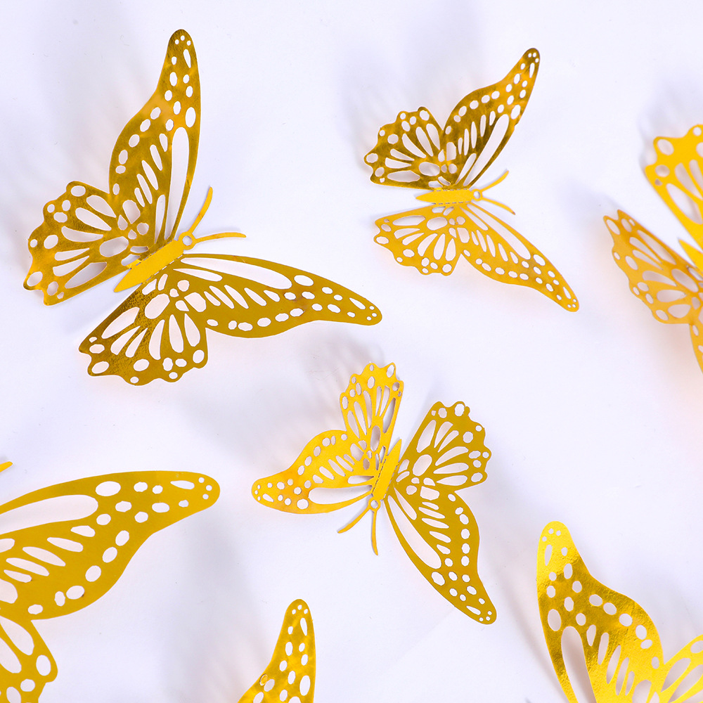 3d Butterfly Wall Stickers Colorful Metallic Decor For Home Party_voghion.com
