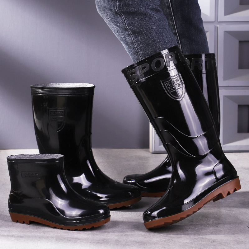 Labor protection rain boots cross-border wholesale high tube medium tube short tube water shoes men and women's beef tendon bottom wear-resistant construction site kitchen rain boots