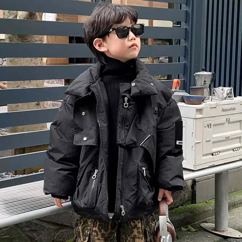 男童韩版羽绒服2024冬季新款儿童时尚白鸭绒外套中小童加厚上衣潮