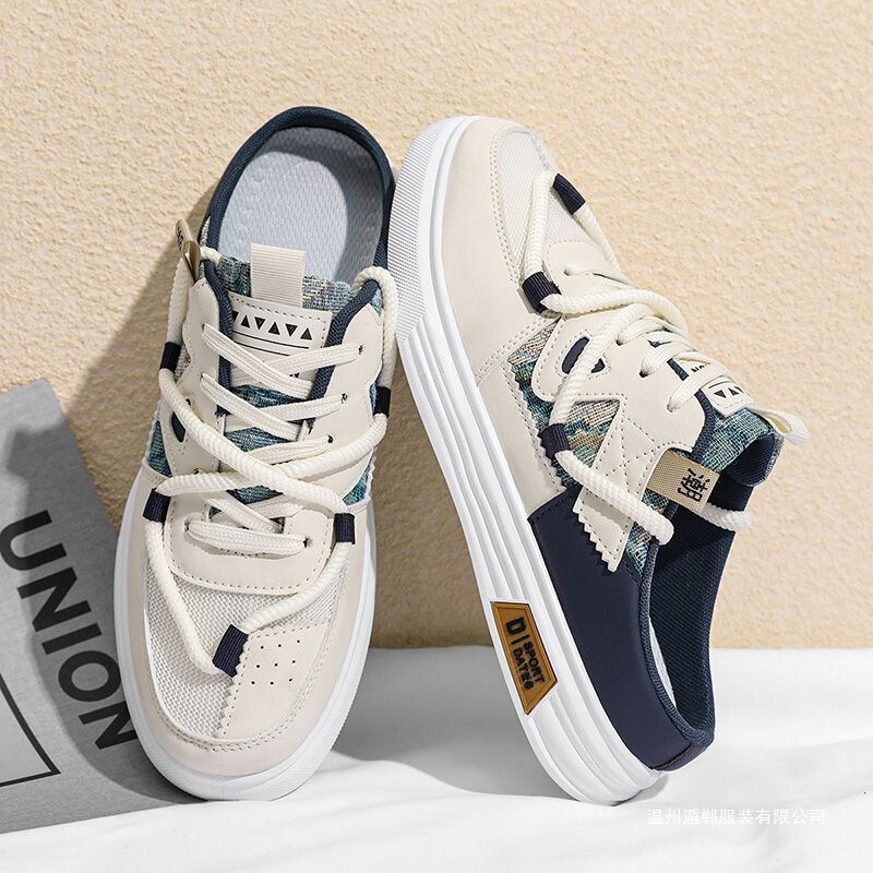 Paul Men's Shoes 2025 Spring and Summer New Breathable Mesh Casual Sneakers Slip-On Thick-Soled Closed-Toe Canvas Mules Paul Men's Shoes 2025 Spring and Summer New Breathable Mesh Casual Sneakers Slip-On Thick-Soled Closed-Toe Canvas Mules