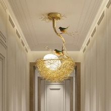 吸顶灯手工铝线LED客厅灯温馨卧室餐厅灯具鸟巢鸟窝过道走廊吊灯
