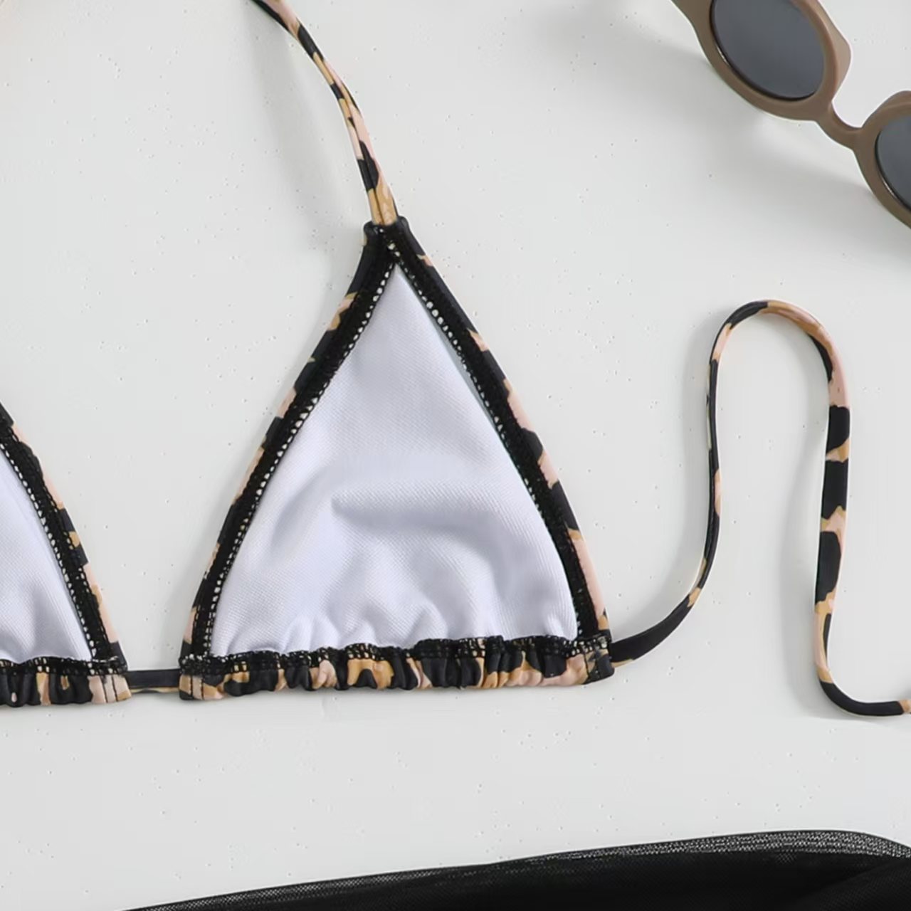 Leopardmönstrad tredelad bikini för flickor_voghion.com