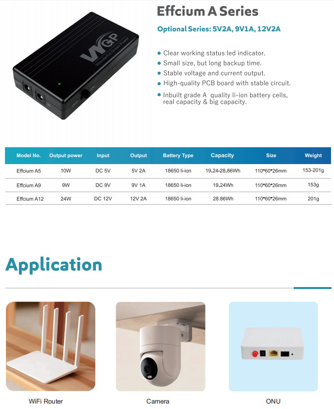 Fábrica directa DC12V2A router monitores UPS ininterrumpido alimentación de reserva mini ups móviles
