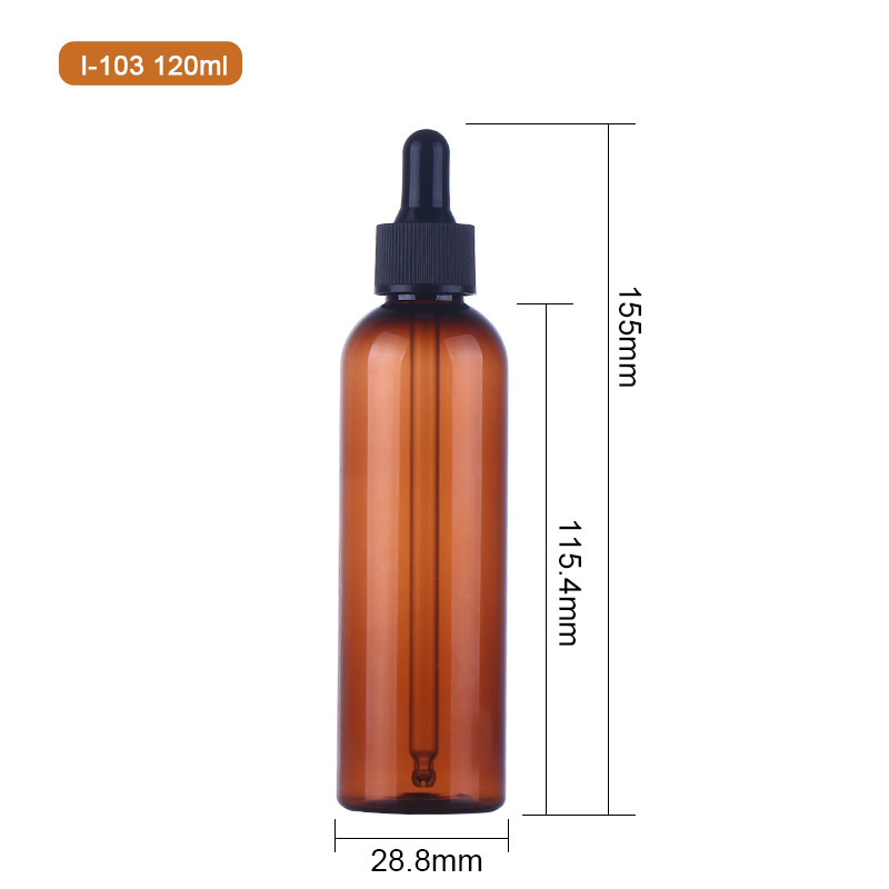 メーカー卸売り100ml茶色精油瓶petスポイト瓶化粧品精華液分装避光ペットボトル|undefined