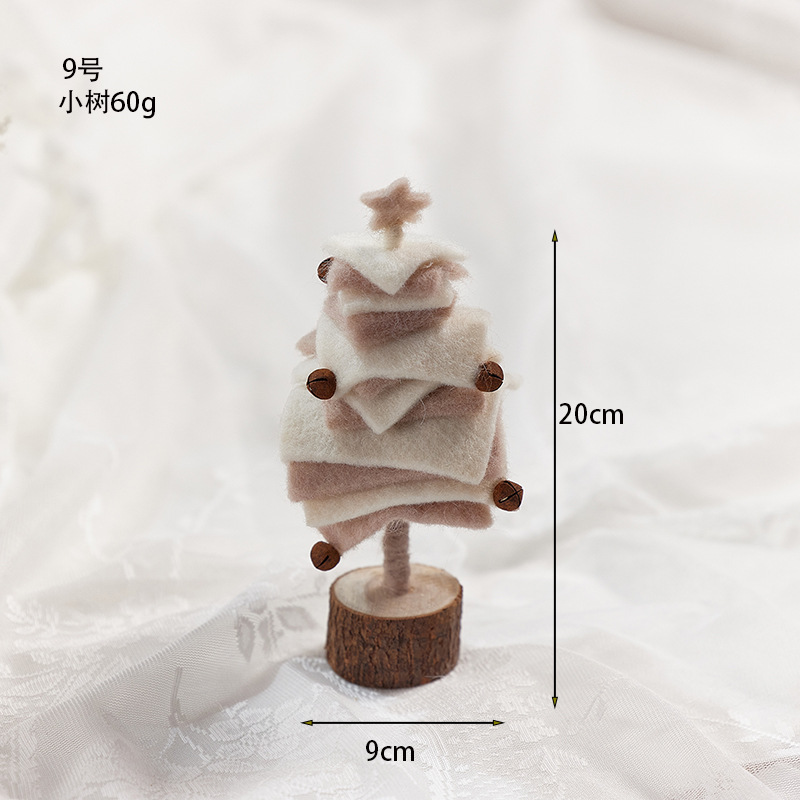 Adornos de fieltro de lana de Navidad acabados, muñeco de nieve anciano, muñeca, alce, decoraciones de Navidad para escritorio, regalos de Navidad