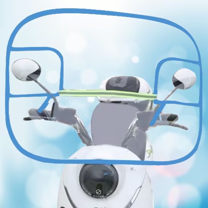 Diàndòngchē – [Foldable/Storage] Electric Motorcycle front windshield - foldablestorage-blue-upper-windshield