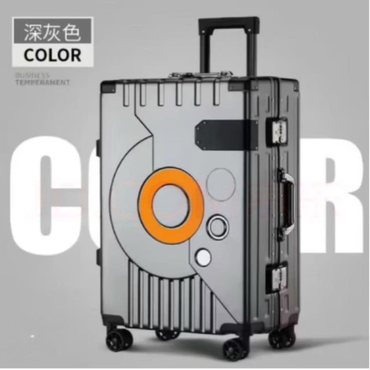 Marco de aluminio caótico ocio caja de cifrado de gran capacidad maleta multifuncional moda coreana maleta de viaje maleta de tracción