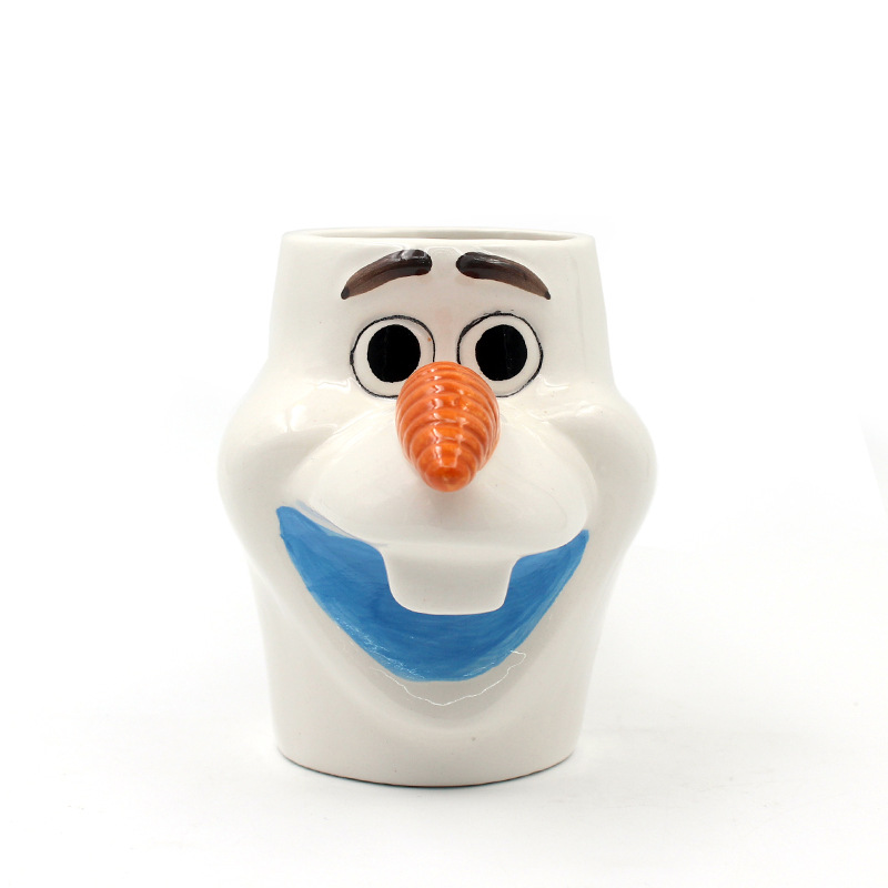 Nieve congelada figura muñeca Taza de agua de cerámica 3D taza de nieve taza de desayuno taza de jugo taza de Leche