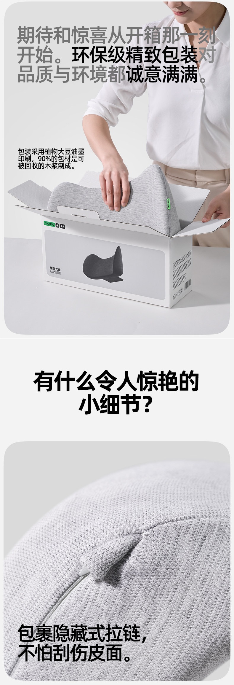 Cicido Gap-Filling Car Lumbar Support Cushion, Car Seat Headrest and Lumbar Support, Tesla Lumbar Cushion