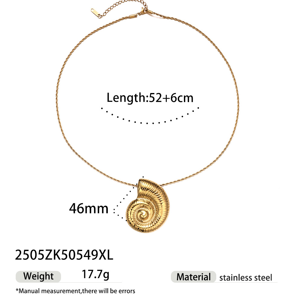 Taena Cross-border 18k oro titanio acero collar femenino diseño de nicho estrella de mar concha cadena de sol ins cadena de clavícula joyería