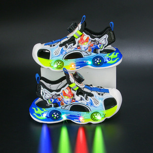 Children's Sandals with Light 2025 Summer New Boys' Shoes Little Boy's Sandals for Middle and Small Children and Primary School Students