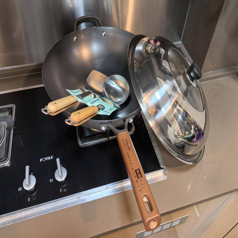 34cm 평바닥 + 스테인리스 조합뚜껑 + 304 주걱