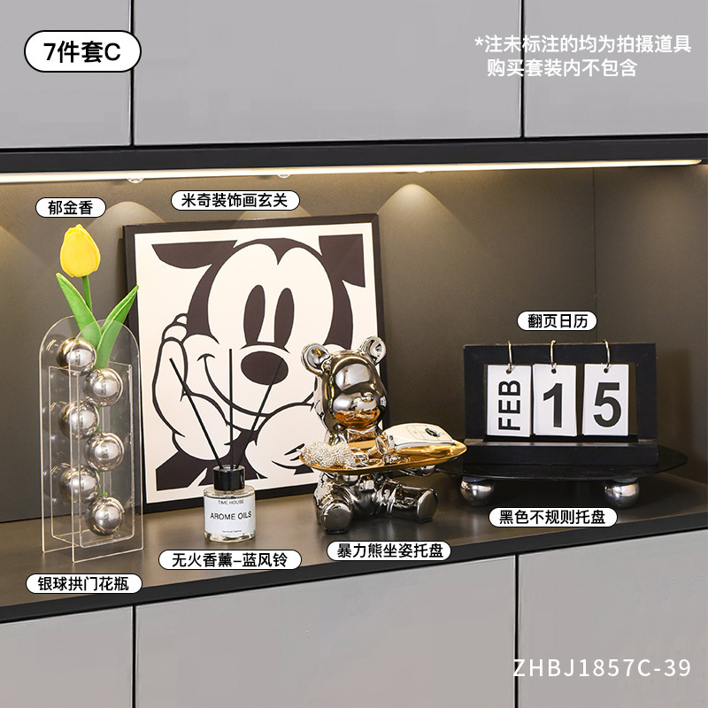 高級ソフト装飾、玄関装飾、絵画、軽くて豪華なリビングルーム、テレビ、サイドボード、靴箱、ニッチホーム|undefined