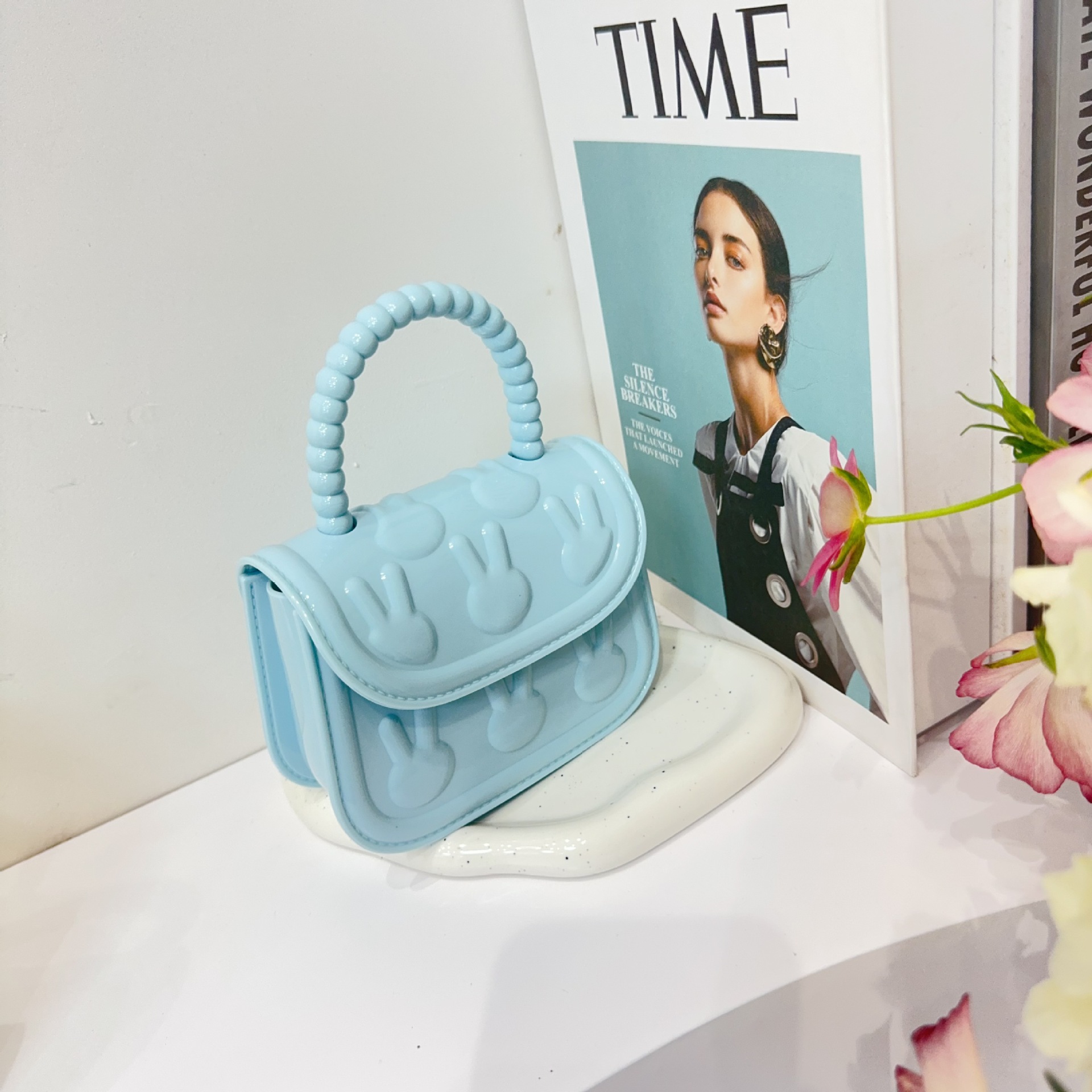 210g Weight Magnetic Buckle Closure Type Top Handle, Chain Strap Type Jelly Bag Bags Type Street, Shopping Occasion PVC Material Solid Color Pattern All Seasons Season Women's Gender Cute Style Square Shape Women's PVC Solid Color Cute Square Magnetic Buckle Jelly Bag 11