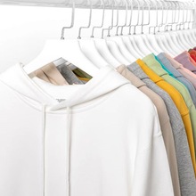 秋冬连帽卫衣男女款宽松纯棉帽衫男薄款外穿全棉纯色外套长袖上衣