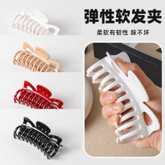 跨境软硅胶发夹鲨鱼夹发卡柔软防撞后脑夹防摔耐用蝴蝶龙骨抓夹