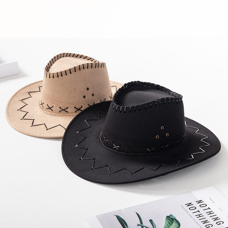 Sombreros de vaqueros occidentales transfronterizos hombres y mujeres retro cuerdas de seda corda de viento gorra de protección solar gorra escénica gorra