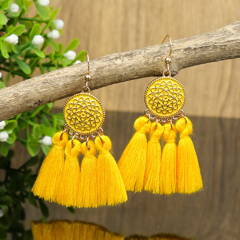 Vacation Bohemian Tassel Alloy Plating Women's Drop Earrings 1 Pair display picture 5