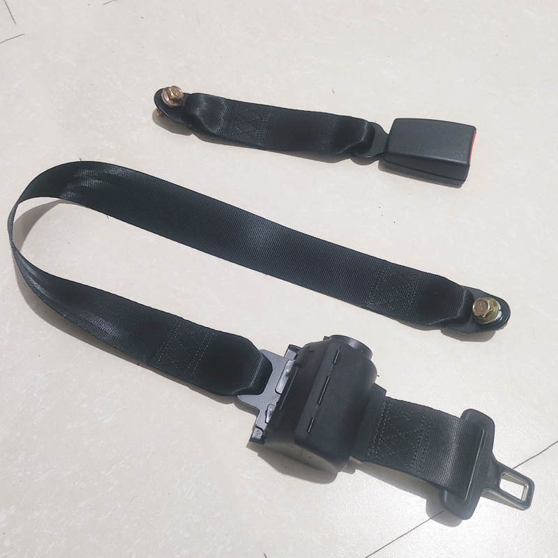 Car Seat Belt with Automatic Retractable Two-Point Design for Golf Carts, Buses, and Forklifts, Includes Self-Locking Function for Safety