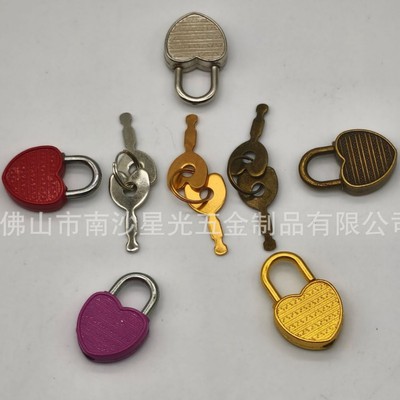 厂家供应 迷你心形 桃心金属 笔记本工艺小挂锁|ms