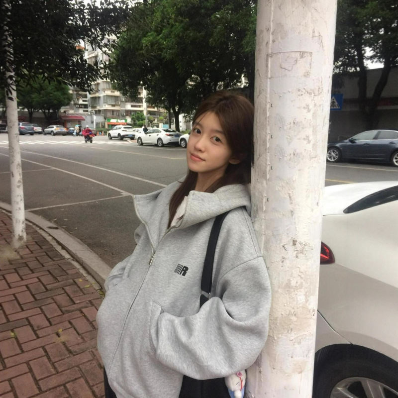 高级感小众拼接设计高领宽松拉链外套春秋新款潮牌情侣连帽衫卫衣|undefined