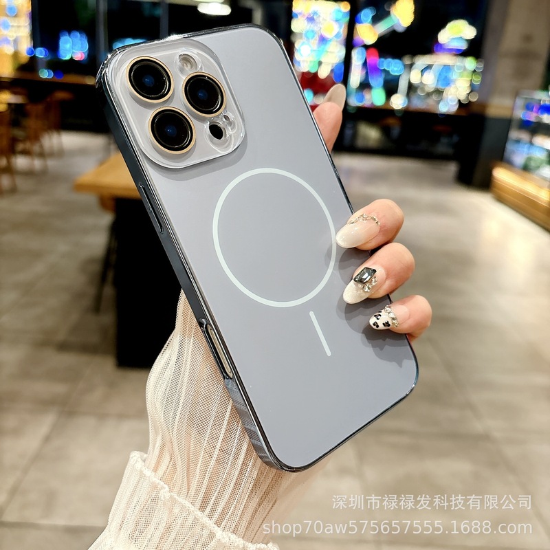 細い磁気吸引リングはリンゴ16promaxag電気めっきのつや消しの携帯の箱のiPhone15の全カバーの保護カバーを適用します。|undefined