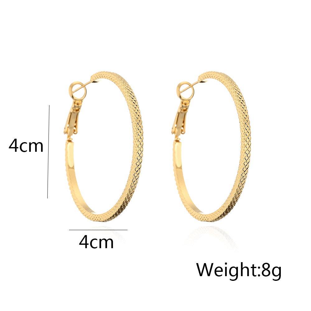 Fashion Circle Copper Gold Plated Hoop Earrings 1 Pair