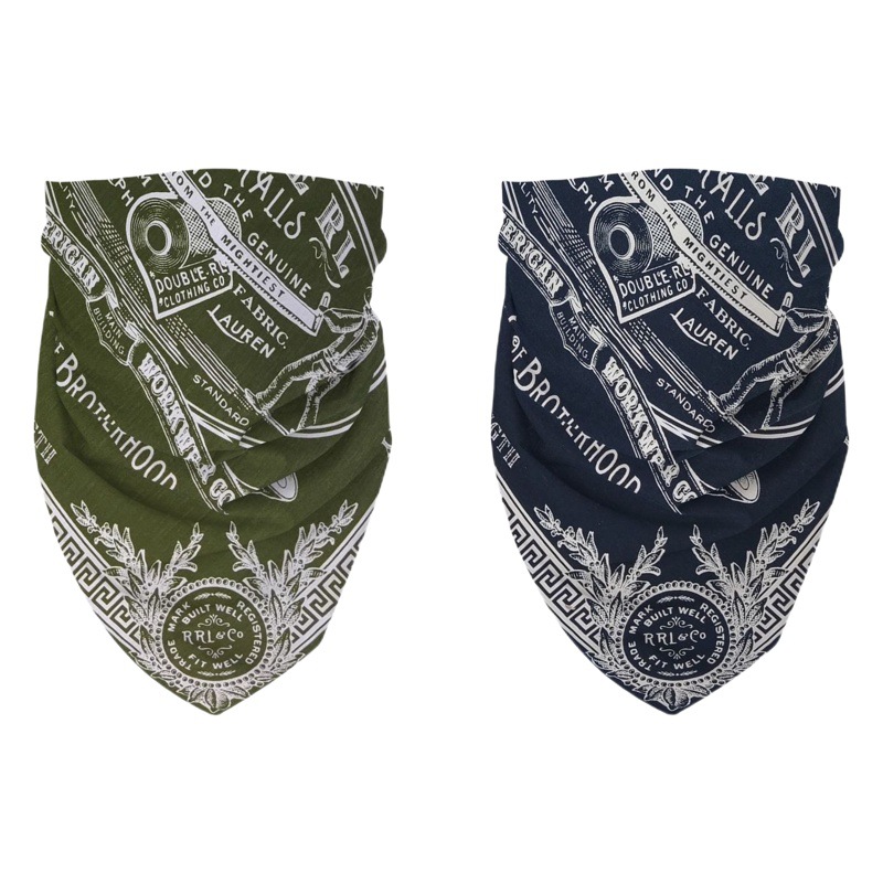 Pure Cotton American Style Vintage Ami Khaji RRL Scarf Motorcycle Riding Hip-Hop Street Dance Square Scarf Scarf