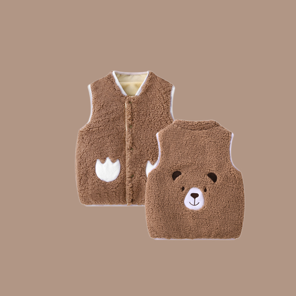 [후드없는 조끼] 다크 브라운