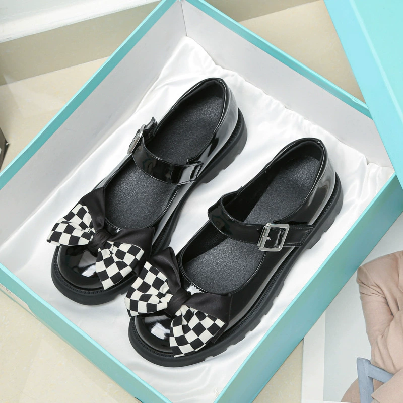 26-39 ярдов туфли для девочек с бантиком и неглубокими пряжками