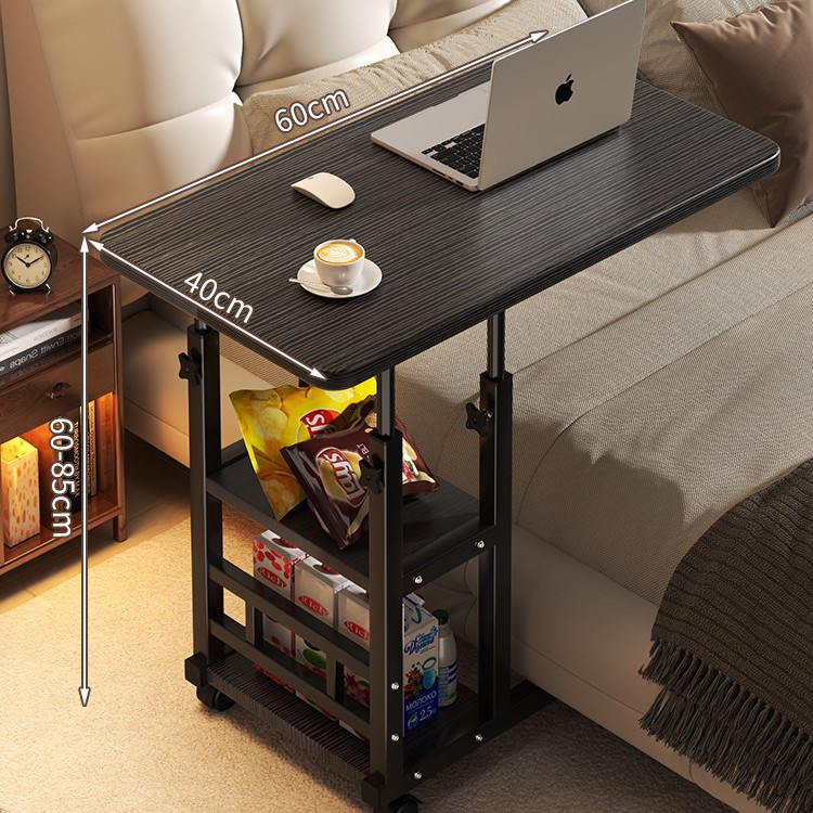 Mesa de noche con ruedas Mesa pequeña simple Dormitorio Hogar Escritorio para estudiantes Fácil Elevación Dormitorio Escritorio para computadora perezoso