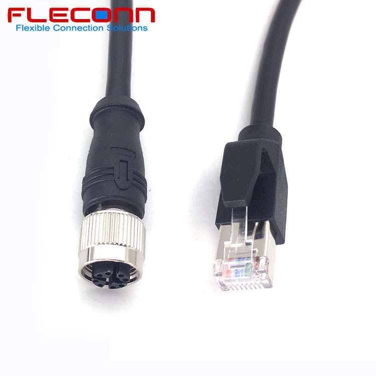 8Pin X M12 8 core X coding mother head to RJ45 network cable industrial camera Gigabit CAT7 network cable